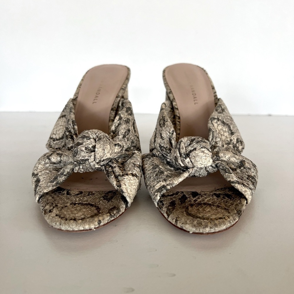 Loeffler Randall Coco High Heel Knot Snakeskin Slide, size 9.5 - Picture 6 of 13